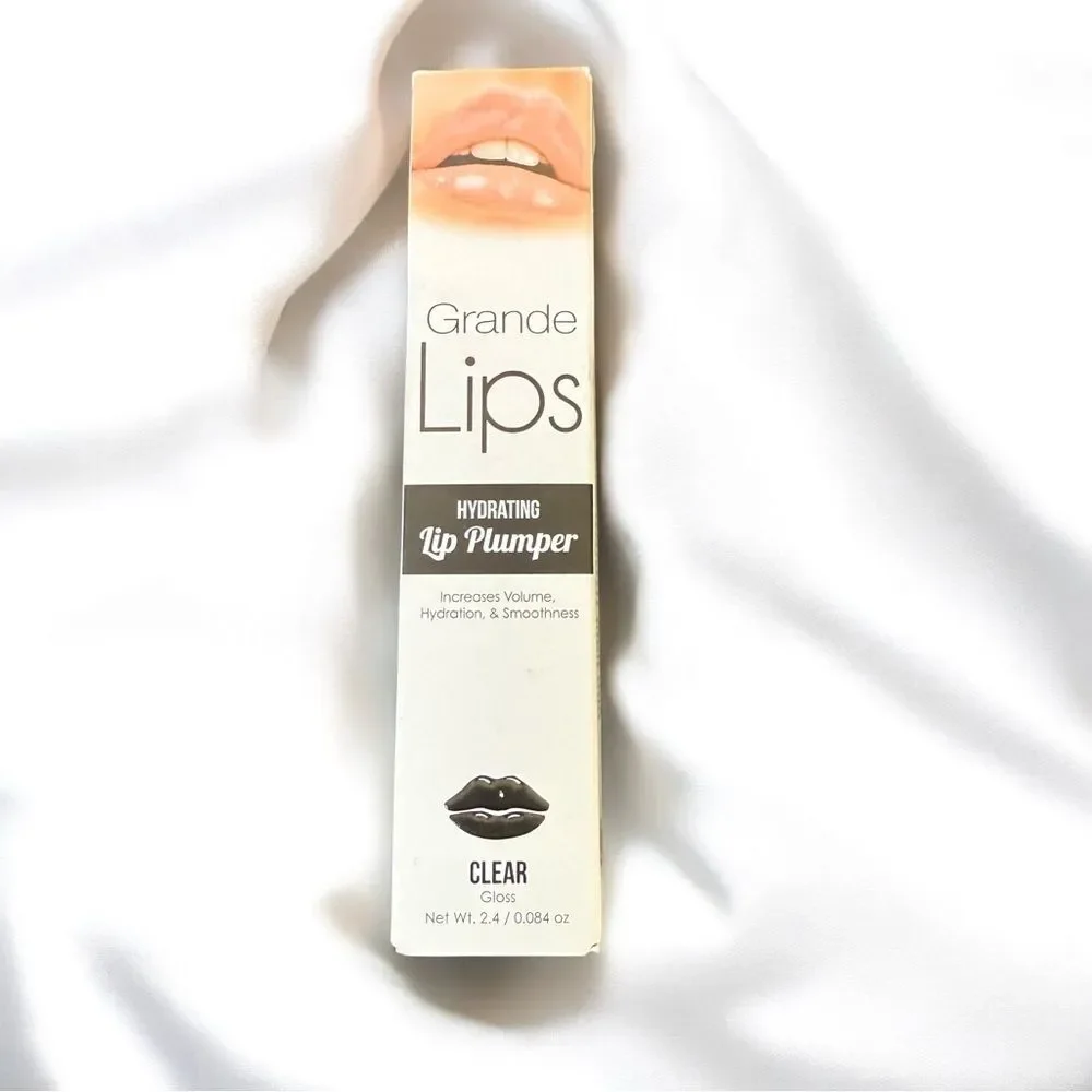 New in Box Grande Lips Hydrating Lip Plumper Clear Gloss